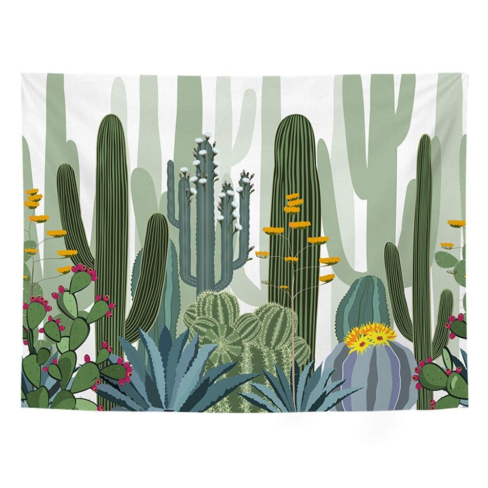Tapeçaria para pendurar na parede Cactus Botanical Design 150x130cm