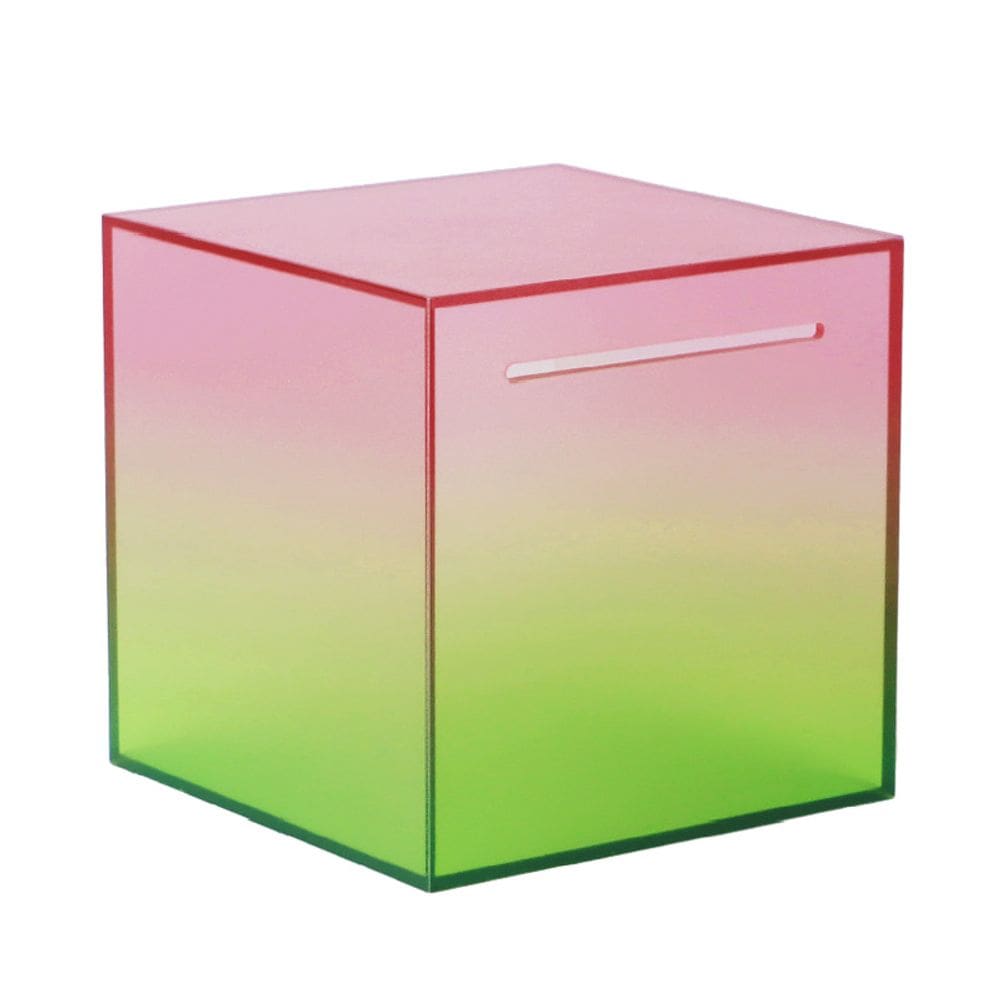 Piggy Bank Gradiente Acrílico 15x15x15cm Colorido Transparente