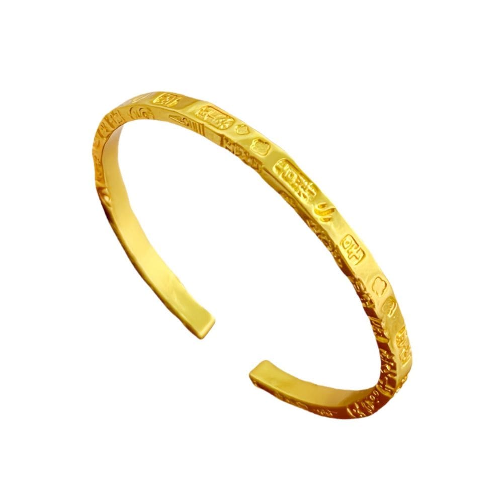 Pulseira Gold Placer Open Cuff em estilo vietnamita antigo