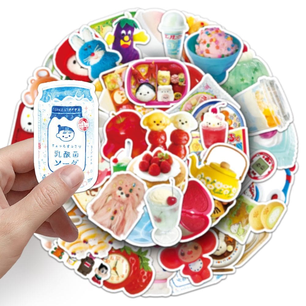 Pacote de adesivos Retro INS Style Japanese Aesthetic x50