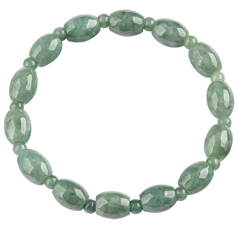 Pulseira de jadeíte natural com miçangas A-Grade para mulheres 15g