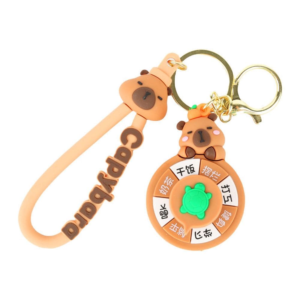 Chaveiro Capybara Cartoon Spinning Toy em PVC com corda pendurada