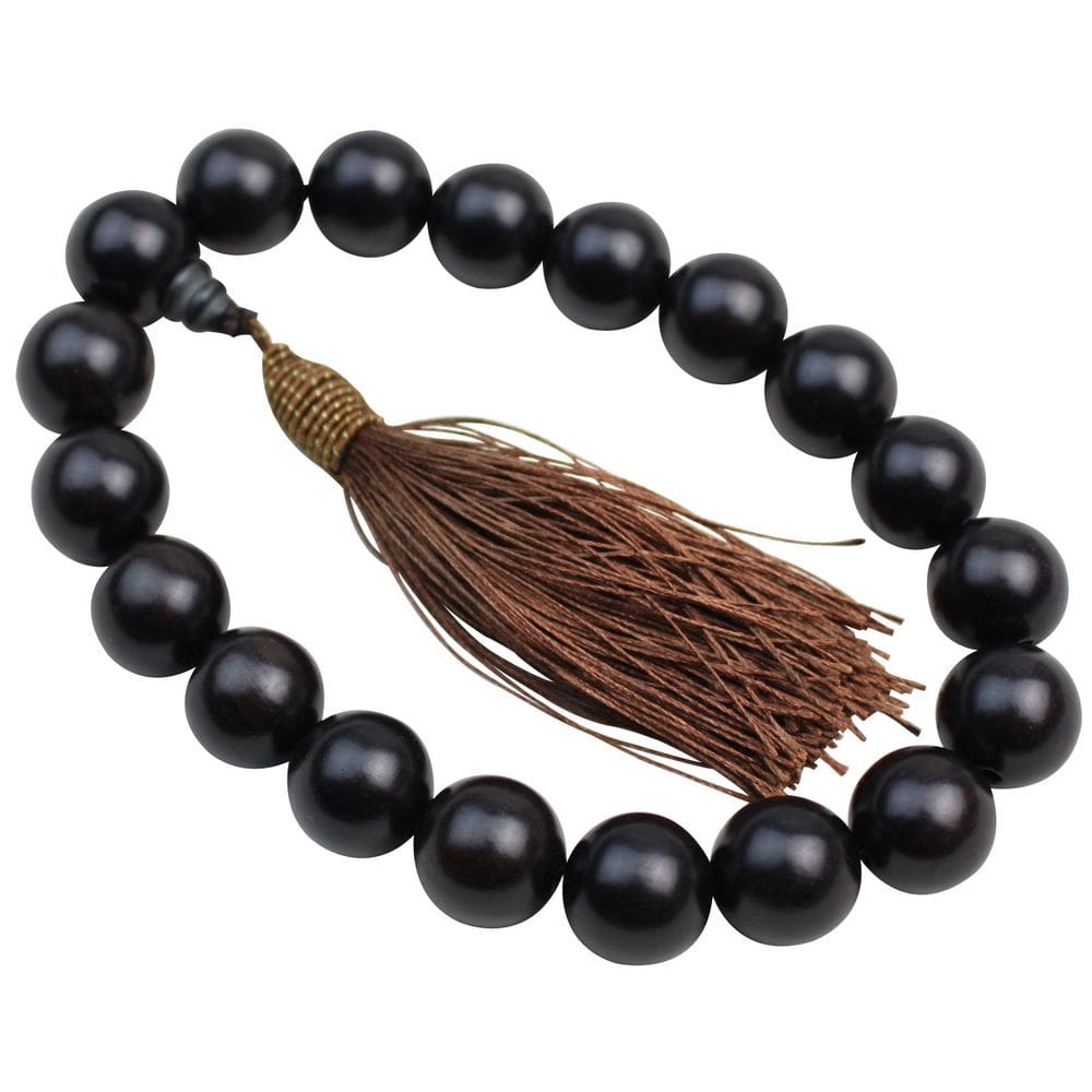 Pulseira Ebony Wood Bead 20 mm de diâmetro para homens, 19 cm de perímetro