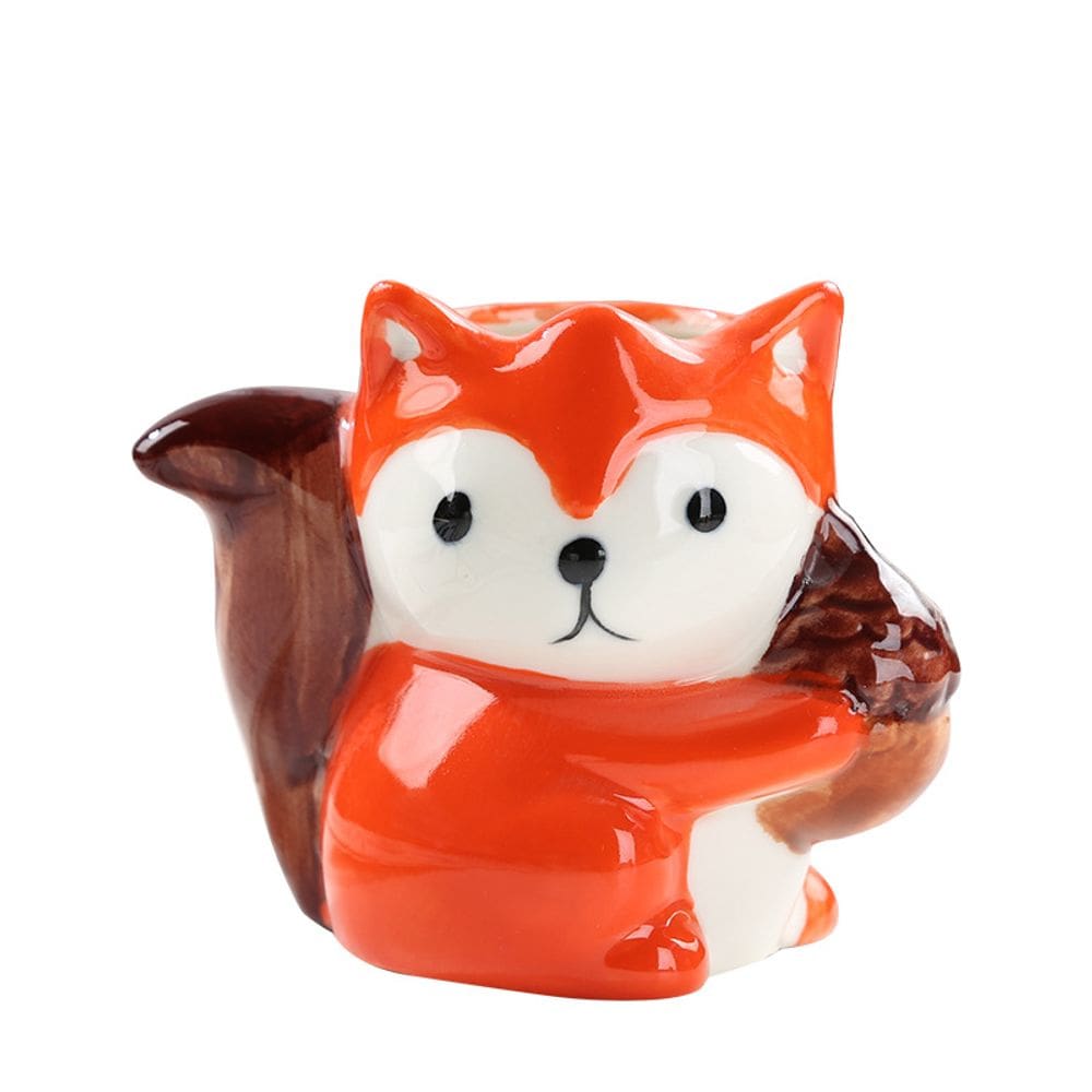 Vaso de cerâmica para plantas de esquilo, lindo vaso de flores de animais de desenho animado