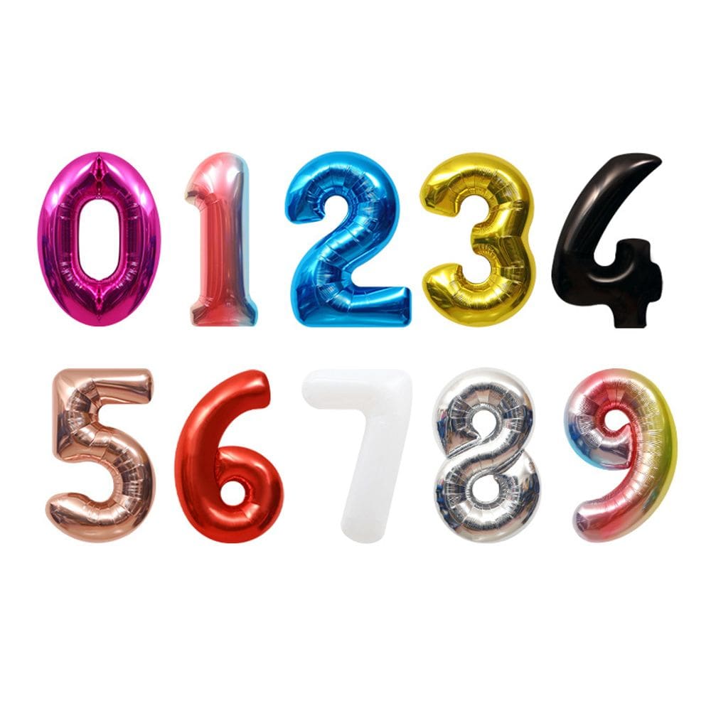 Conjunto de balões Number, folha metálica de 16 polegadas, 10 unidades de champanhe