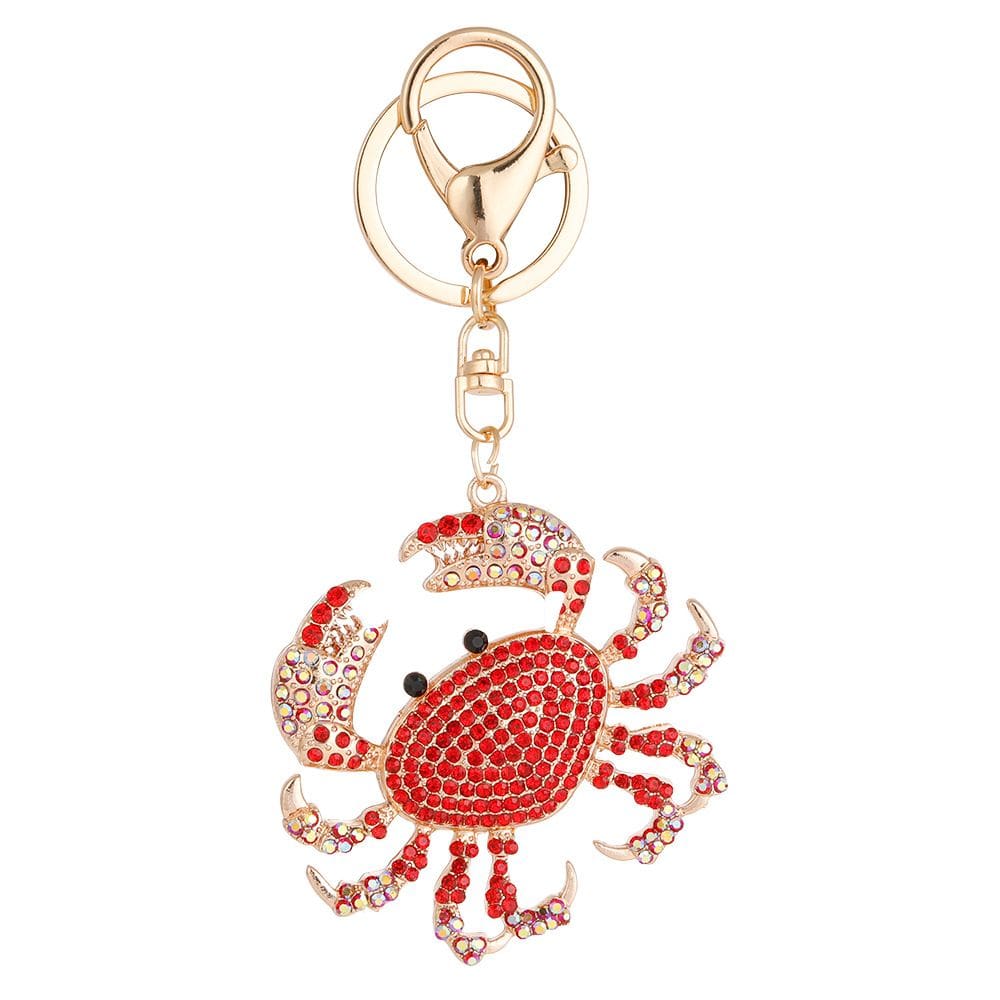 Chaveiro colorido de strass Crab Metal Alloy Oce