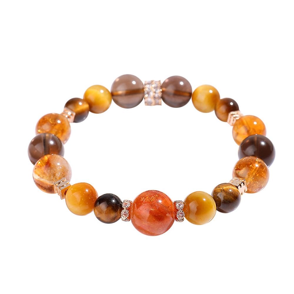 Pulseira de miçangas de cristal natural para mulheres de 10 a 12 mm com strass