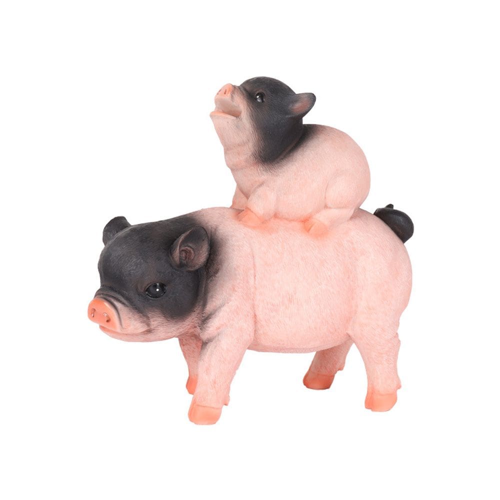 Piggy Bank Piggyback Pork Resina Animal 11x24x25cm 900g