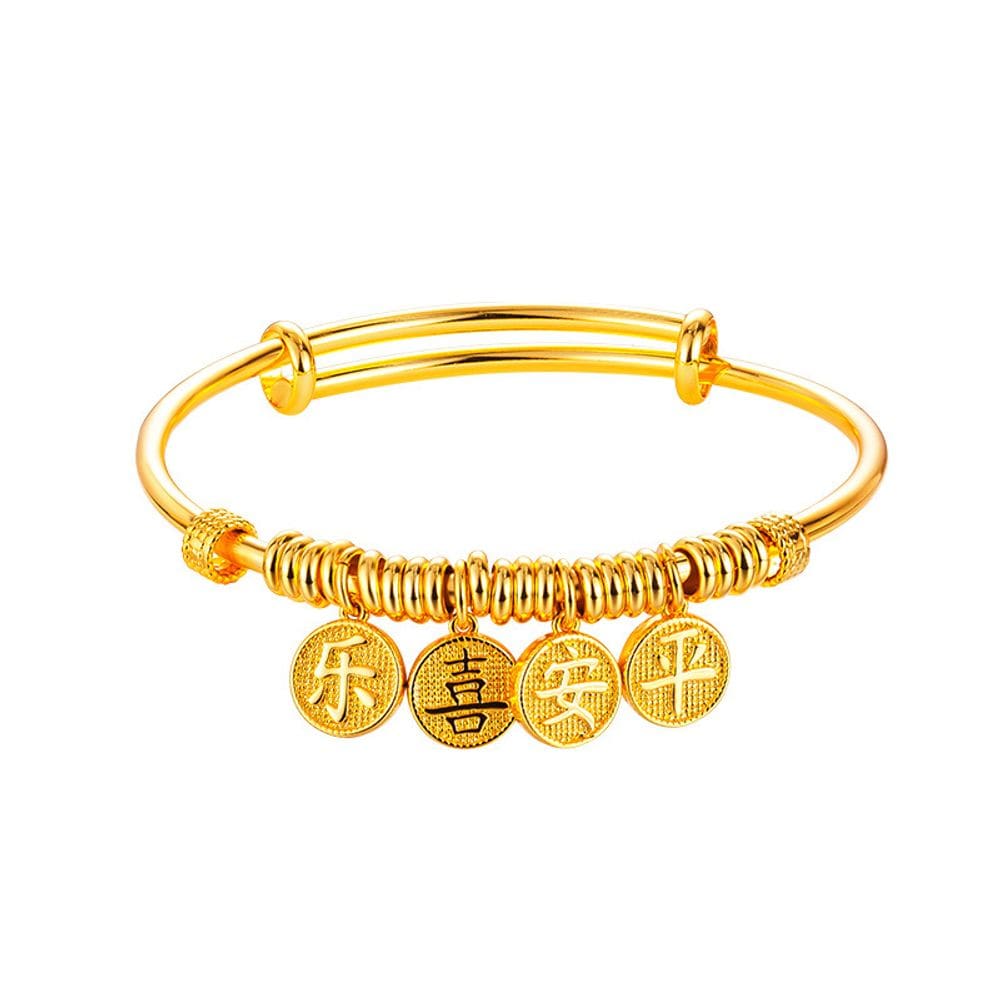 Pulseira Vietnamese Gold Placer ajustável com miçangas para mulheres