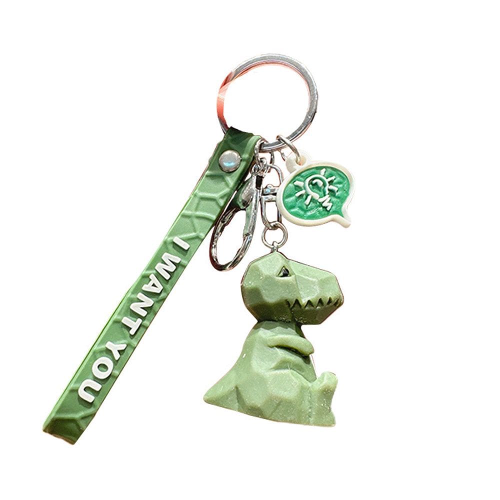 Chaveiro de resina verde Dinossauro T-Rex Chaveiro de silicone