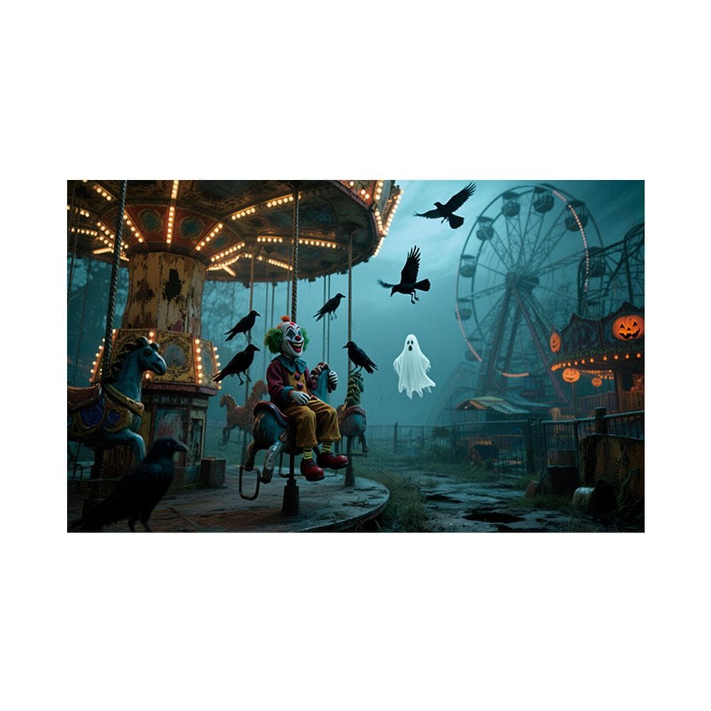 Bandeira, Halloween, Carnaval, palhaço assustador, fantasmas, 90x150cm