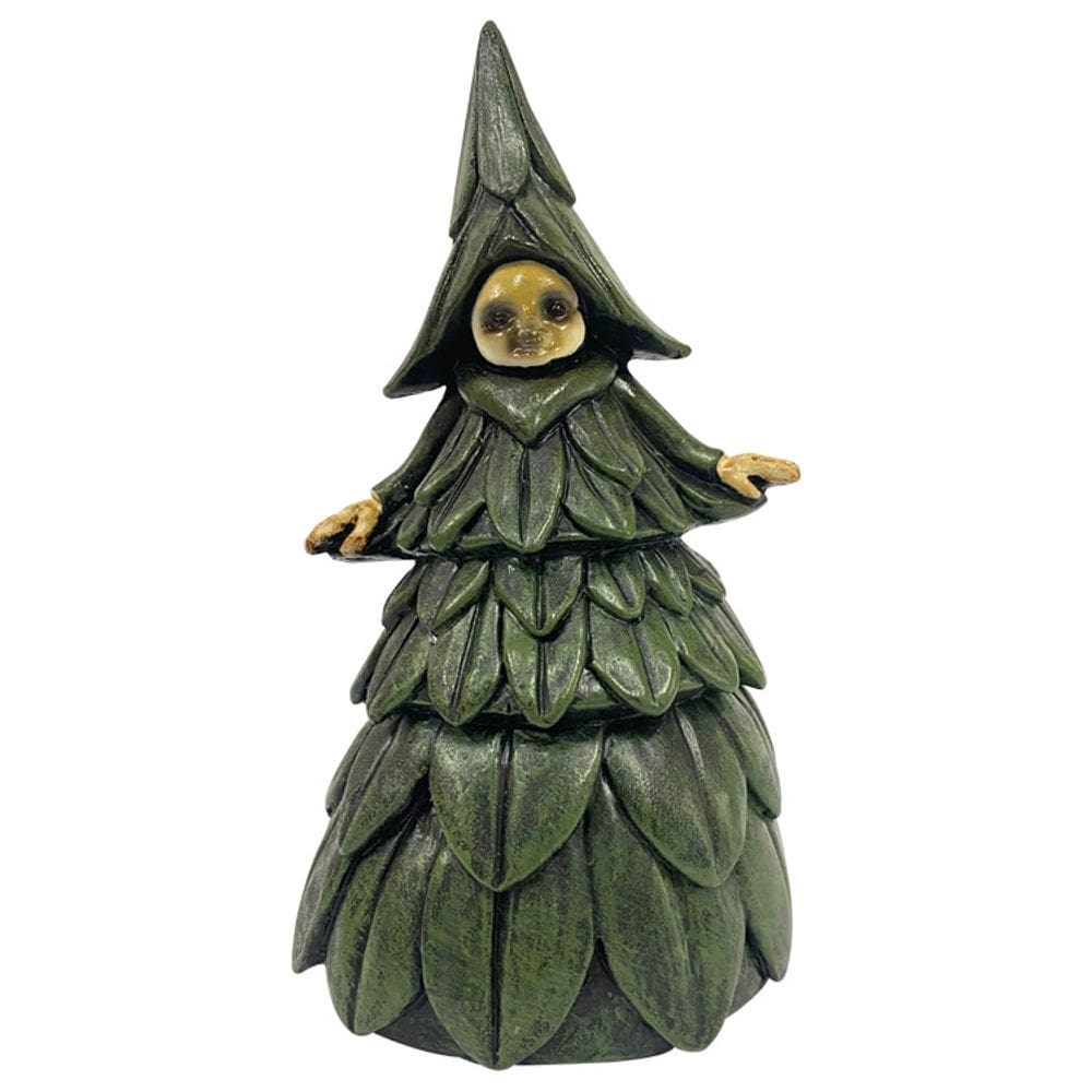 Escultura de decoração de jardim, árvore de Halloween, resina de bruxa, 20 cm