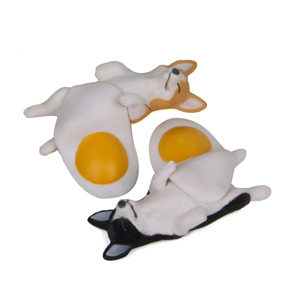 Conjunto de estatuetas Adoráveis Corgi e Husky Dog para jardim ou casa