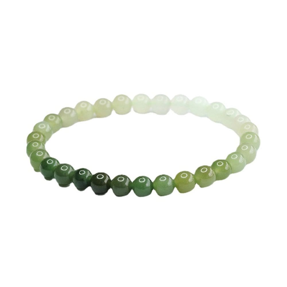 Pulseira de miçangas redondas de gradiente natural de jade de 6 mm