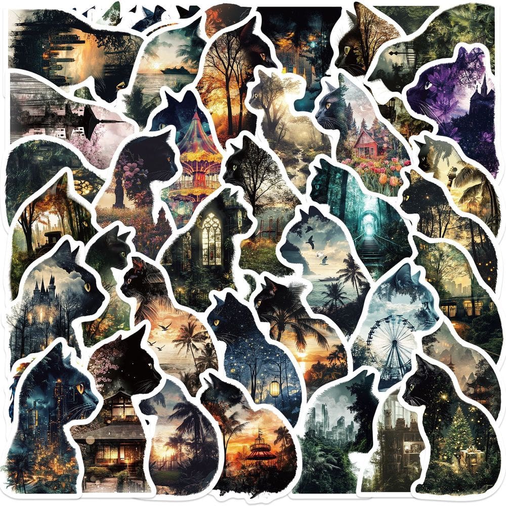 Adesivos Vintage Cat Aesthetic Animal Decalques de vinil x50