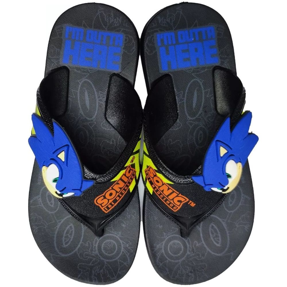 Chinelo de Dedo Infantil Menino Conforto Sonic Rings