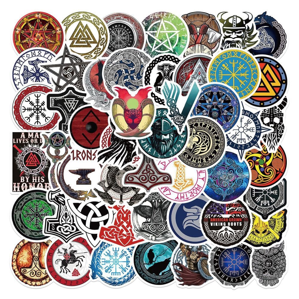 Pacote de adesivos Viking Norse Totem Decalques de 50 unidades para laptop