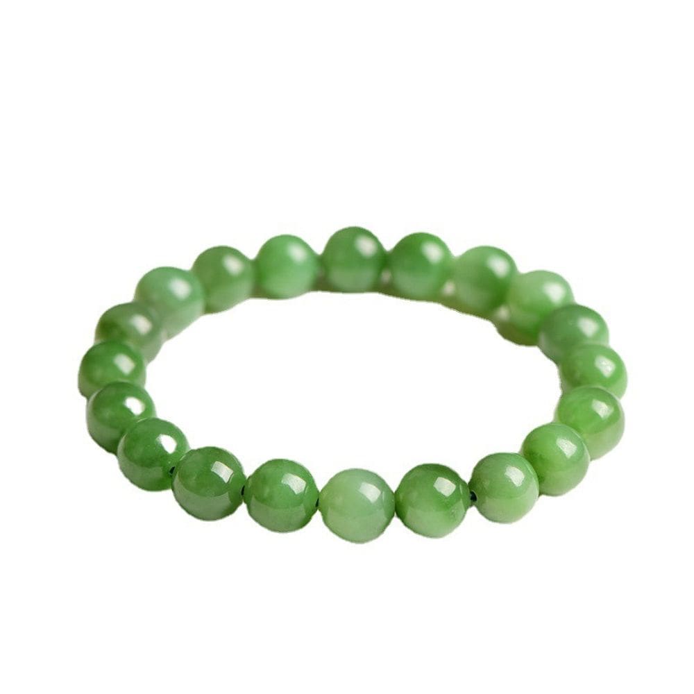 Pulseira de miçangas de jaspe verde natural de 8 mm para mulheres e homens