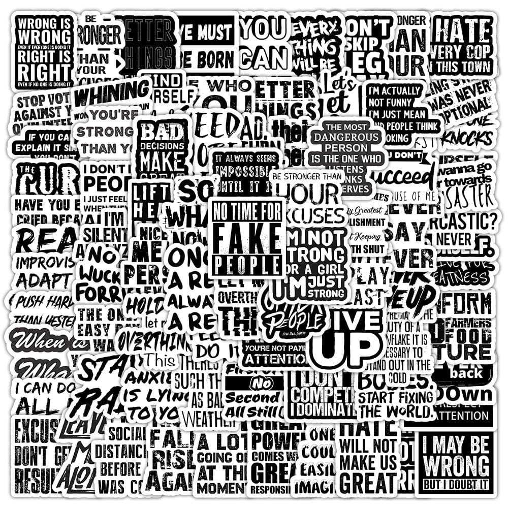 Pacote de adesivos Motivational Quote, 80 unidades de estética neutra