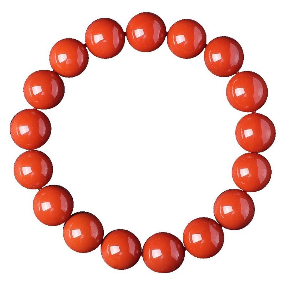 Pulseira de contas de ágata vermelha natural de 11-12 mm para homens e mulheres