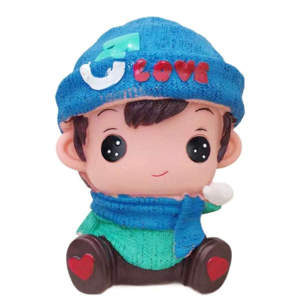 Coin Bank Cute Boy Figurine Caixa de economia de dinheiro de desenho animado em PVC