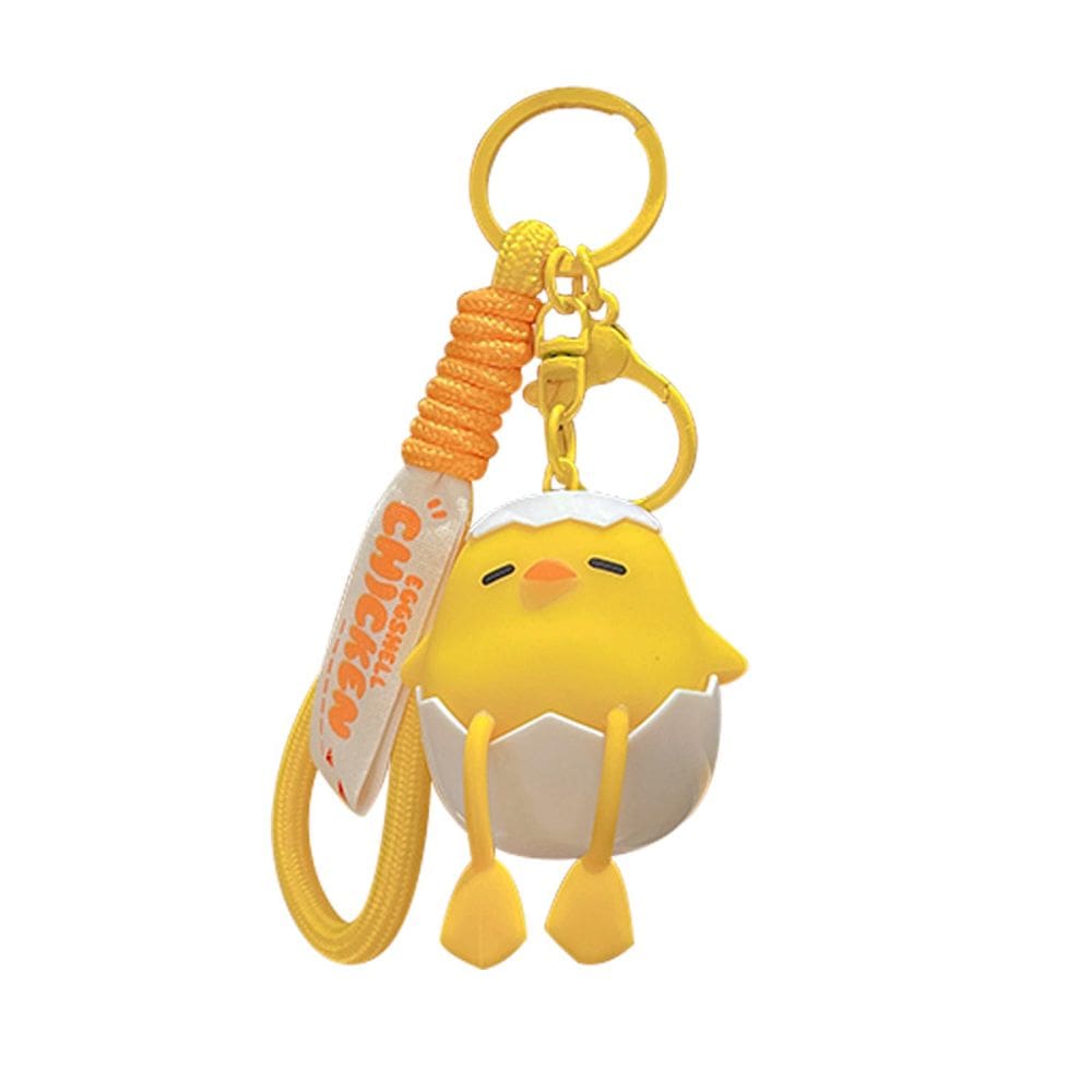 Chaveiro Cute Eggshell Chick Cartoon Yellow Chick com luz