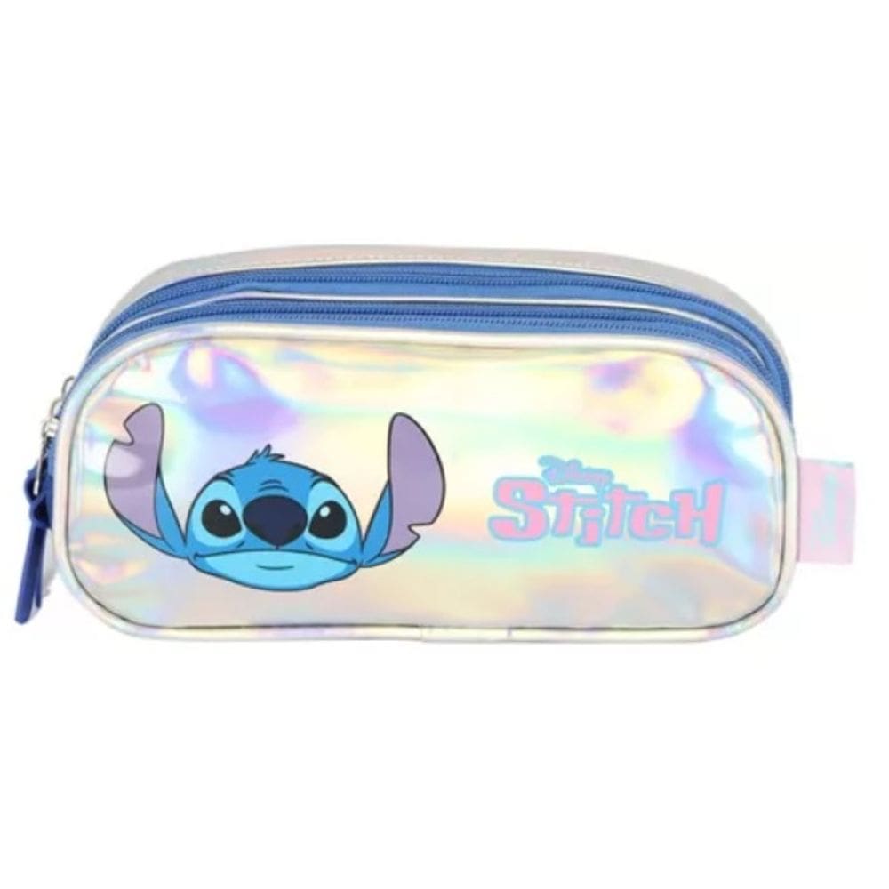 Estojo Escolar Triplo Juvenil STITCH Holografico Luxcel