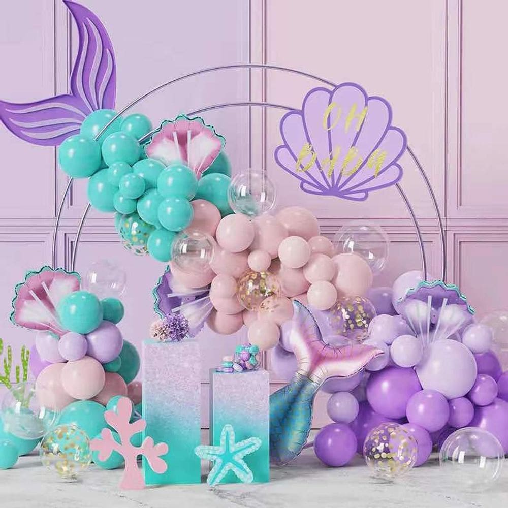 Kit Mermaid Tail Balloon Garland Arch, 95 unidades | rosa pastel