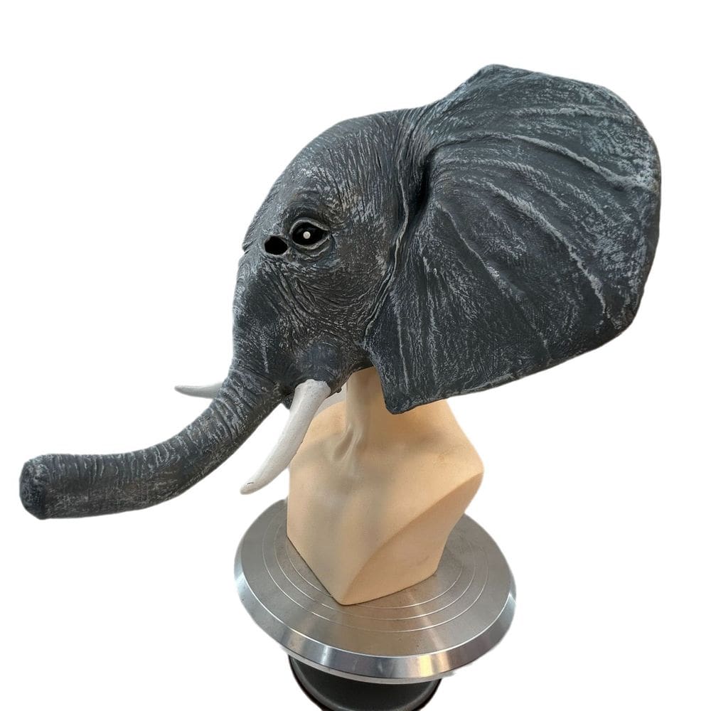 Máscara de cosplay de resina de elefante com baú detalhado