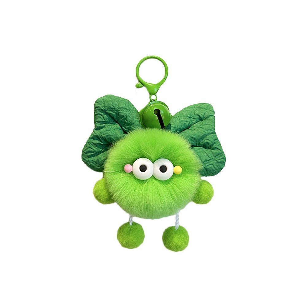 Chaveiro de pelúcia verde 9 cm, fofo e adorável coelhinho peludo