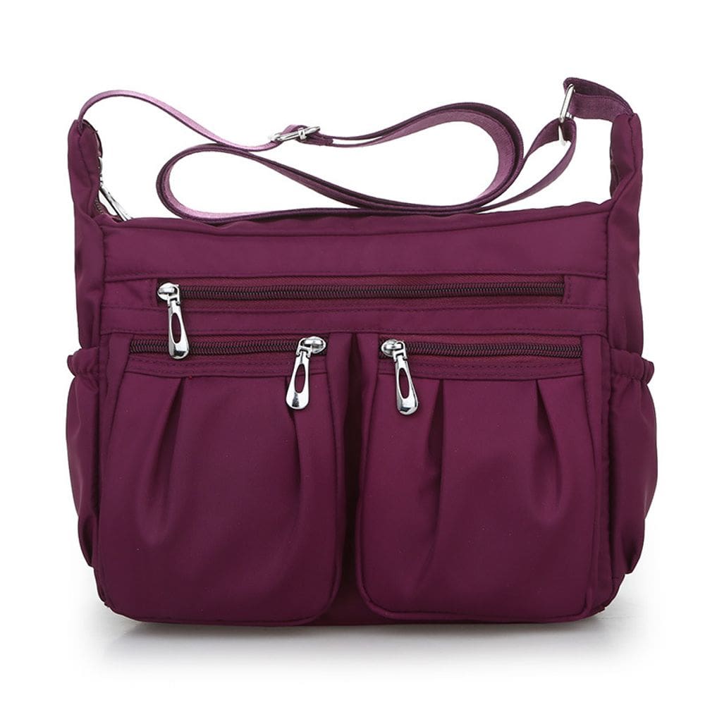 Bolsa Messenger Oxford Nylon com vários compartimentos para mulheres 26x10x20cm