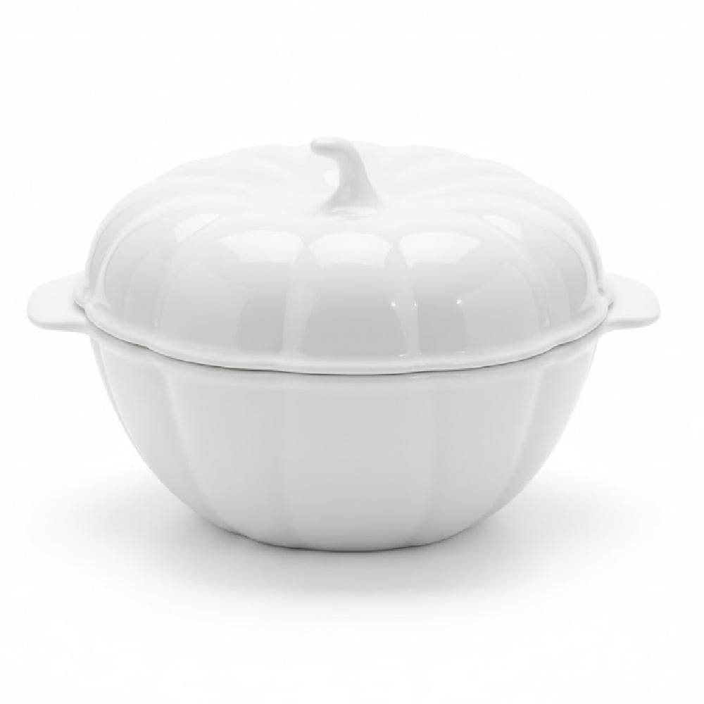 Cocotte Abóbora com Tampa Branca  1,65 L Germer Porcelanas
