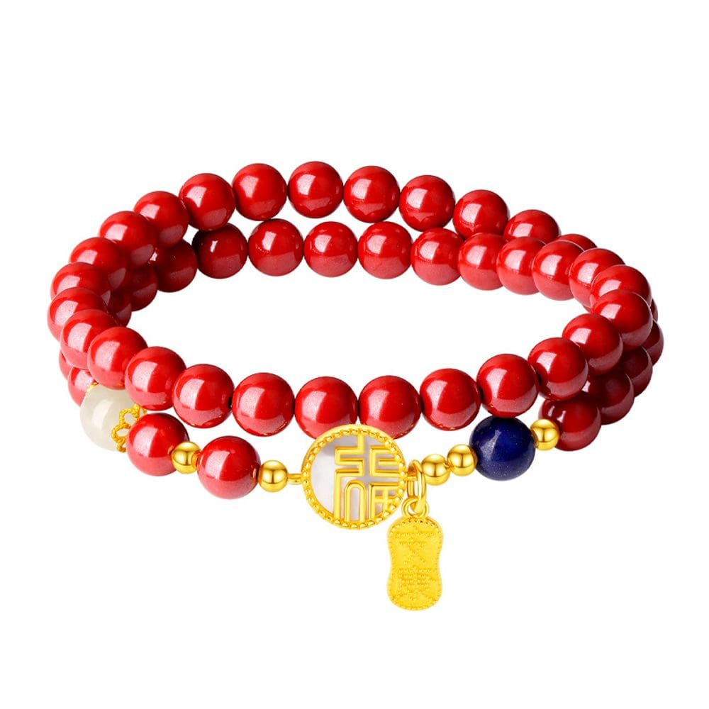 Pulseira Cinnabar para mulheres com pingente prateado e branco S