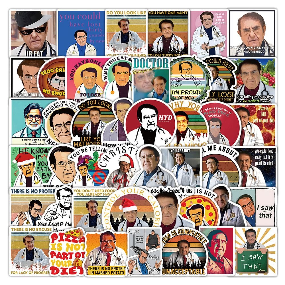 Pacote de adesivos Funny Doctor Quote, 50 unidades de vinil impermeável