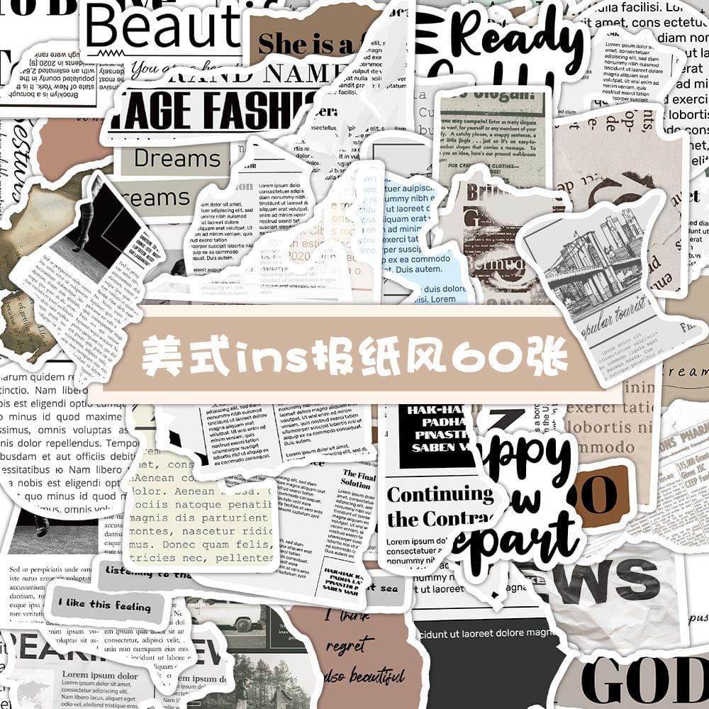 Adesivos Vintage Inspirational Quote 50 unidades - Aesthetic Retro