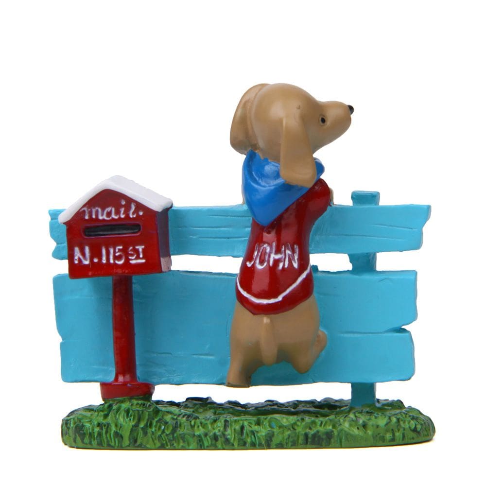 Estátua de decoração de jardim Playful Dog Mailbox Resin 5,3 cm