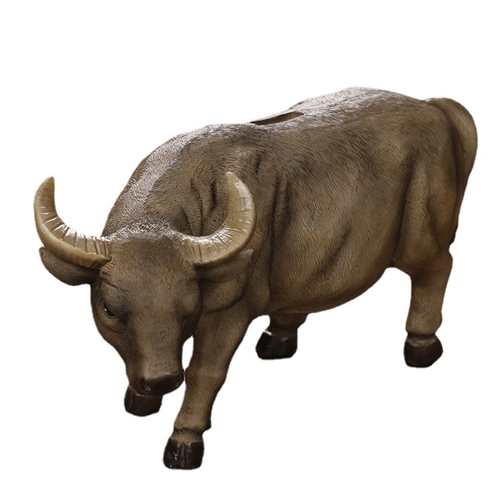 Banco de moedas Resina Bull Brown Home Piggy Bank 27x11x15cm