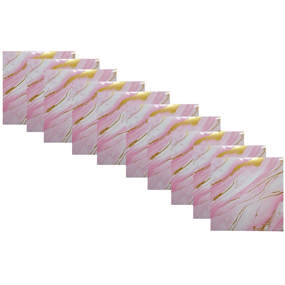 Placa Adesiva Marmore 3D Kit 10 uni Papel de Parede Autocolante Obra Reforma Ambiente Cozinha Banheiro Casa Varanda