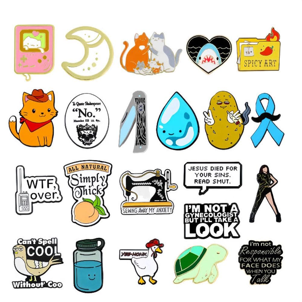 Conjunto de broches Funny Cartoon Quote Creative Alloy Enamel