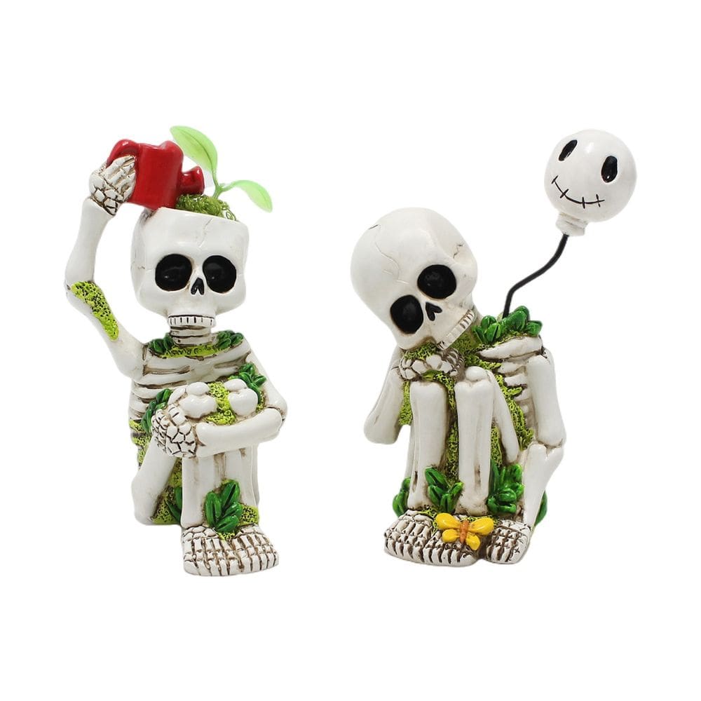 Escultura de resina para decoração de jardim Estátua criativa de esqueleto