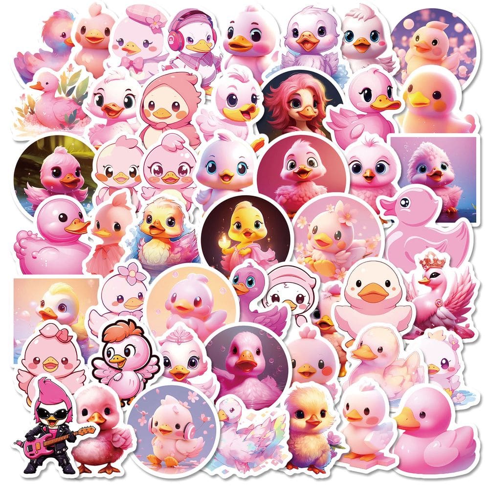 Adesivos Cute Yellow Duck Cartoon Doodle em vinil 100 unidades
