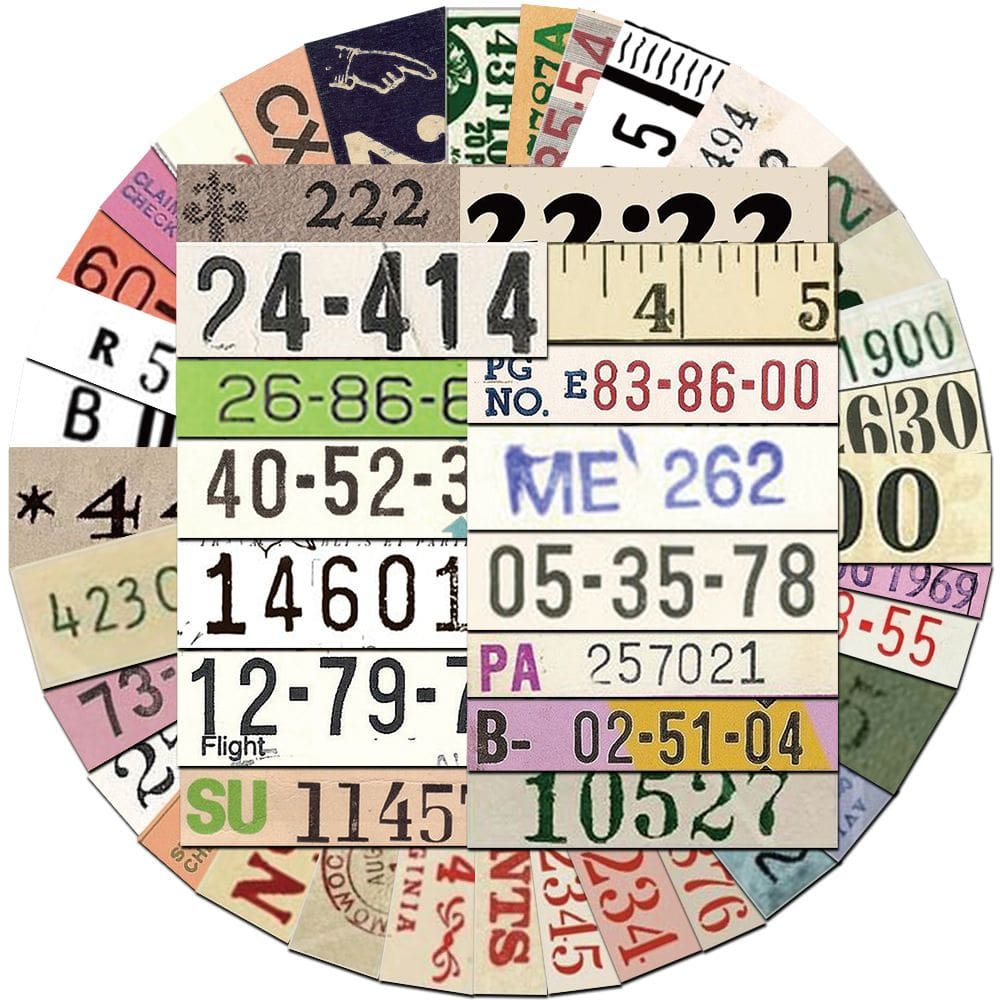 Pacote de adesivos Retro Number 50 peças de decalque de vinil à prova d`água