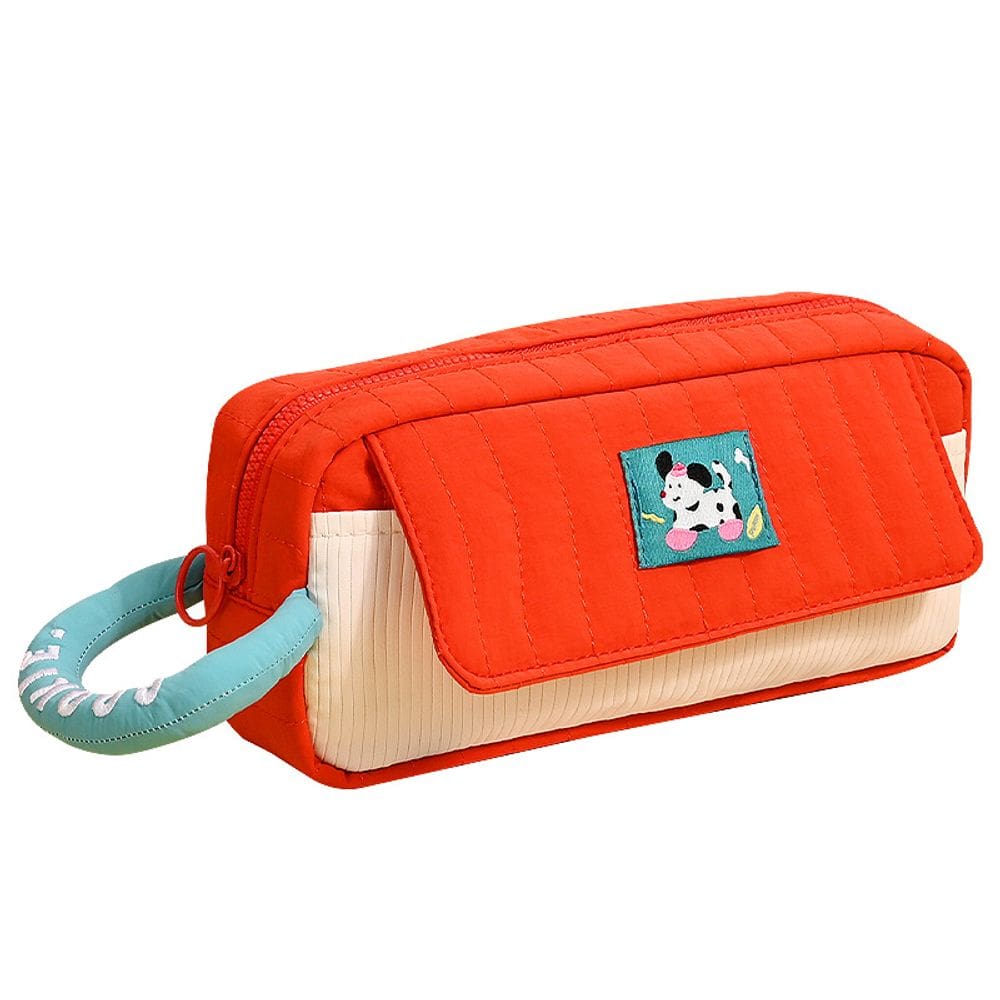 Estojo de lápis, pudim fofo, tecido acolchoado de grande capacidade