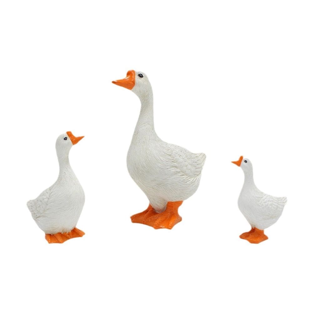 Conjunto de estátuas para decoração de jardim Resin Goose Family 167g