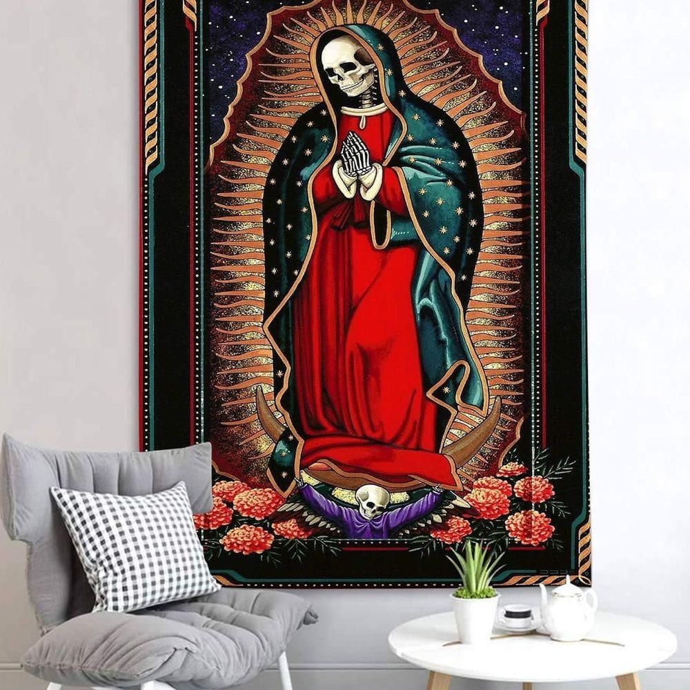 Tapeçaria para pendurar na parede Gothic Skeleton Mystic Starry Sky 150x130cm