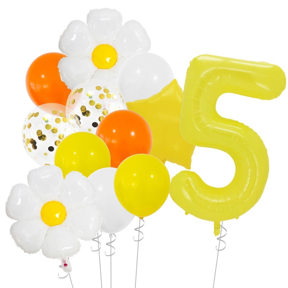 Conjunto de balões com tema Daisy, 12 peças de balões de papel alumínio