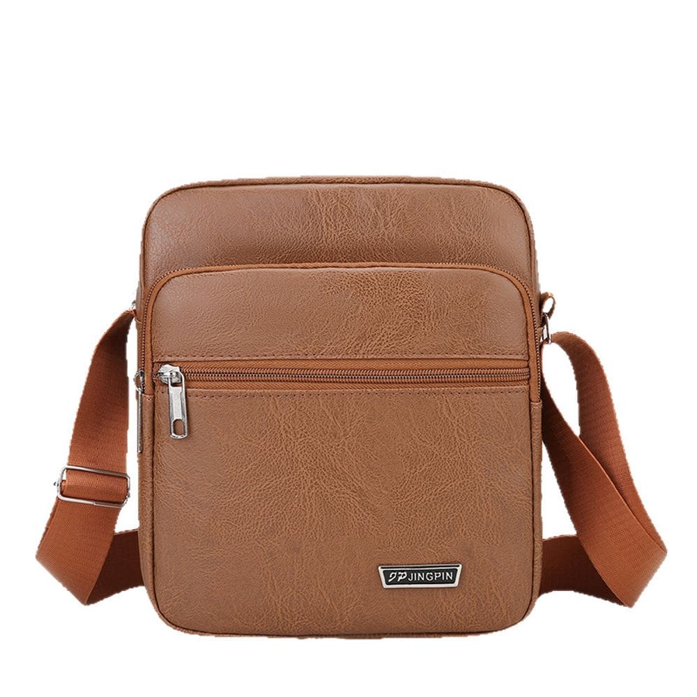 Bolsa Messenger em couro impermeável para homens 20x10x23cm