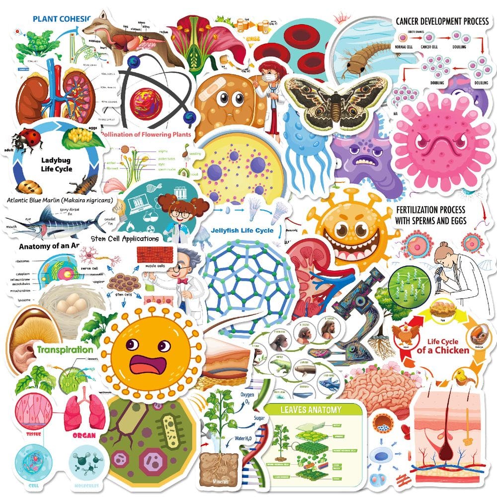 Adesivos Science Experiment Chemistry Physics Lab 50 unidades