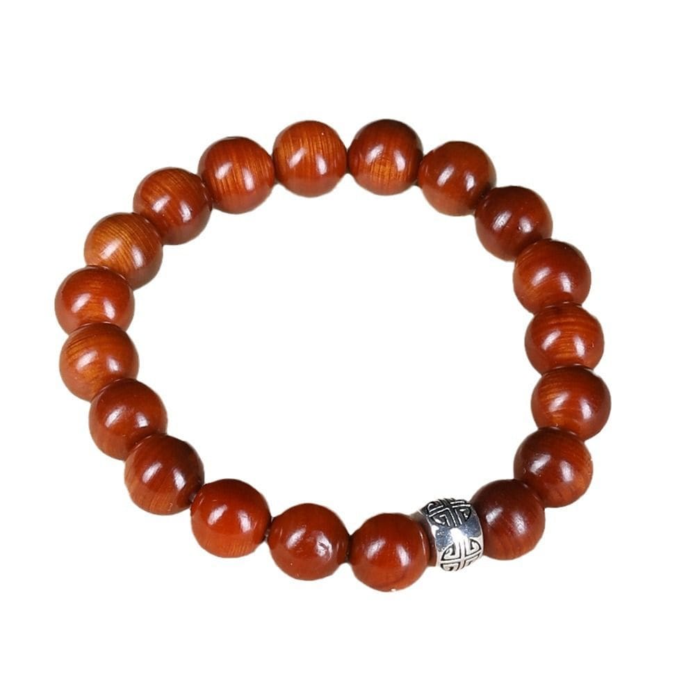 Pulseira de miçangas envelhecida a óleo vermelho Thuja Sutchuenensis Wood 10mm