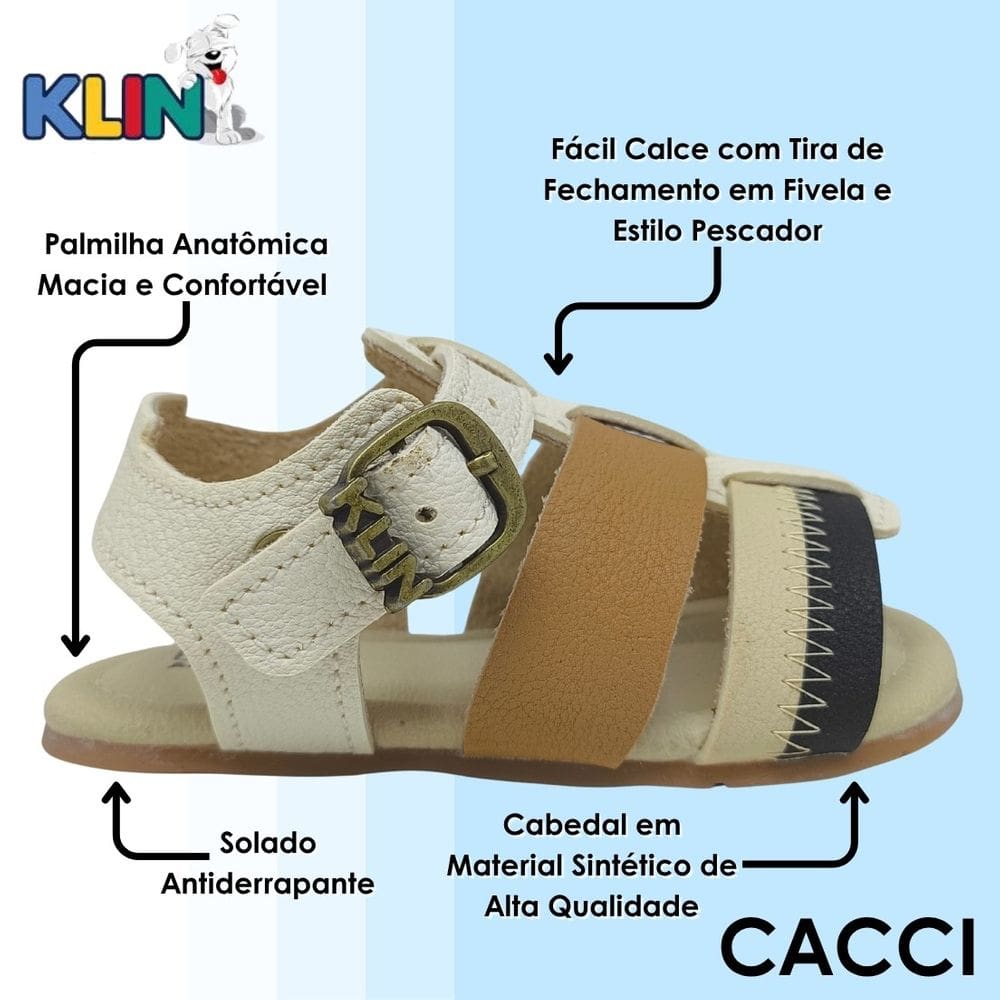Sandália Infantil Menino Conforto Ajustável Cup Cake Klin